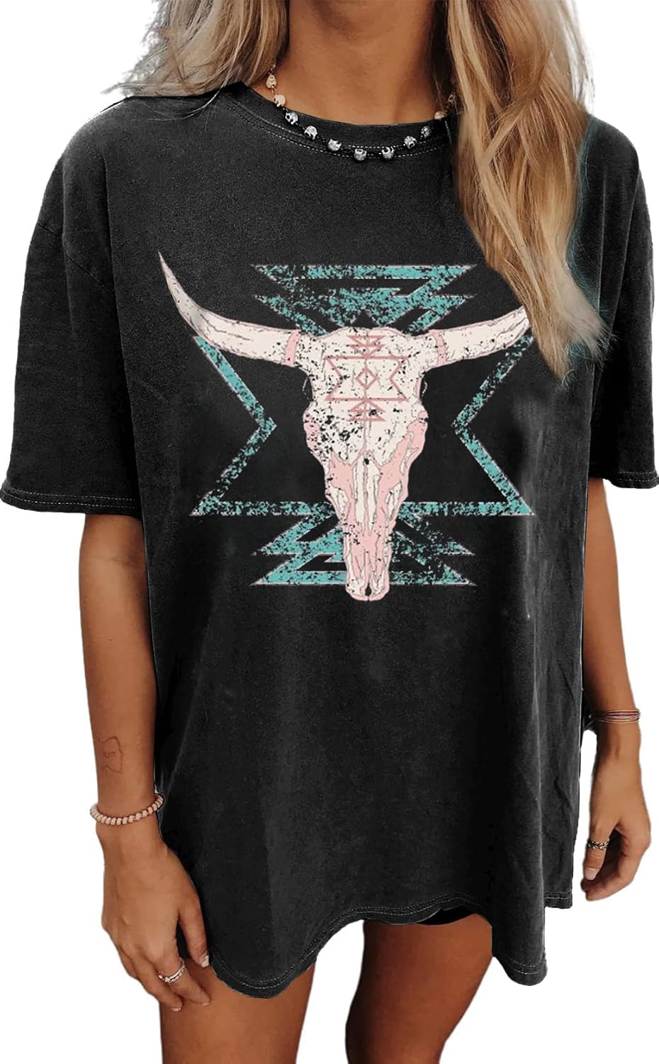 Womens Oversized Tshirt Graphic Tees Summer Casual Short Sleeves Tops Beach Vacation Clothes - Image 18