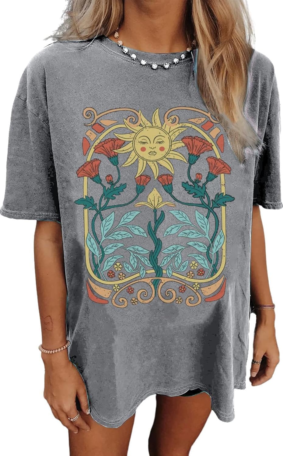 Womens Oversized Tshirt Graphic Tees Summer Casual Short Sleeves Tops Beach Vacation Clothes - Image 8