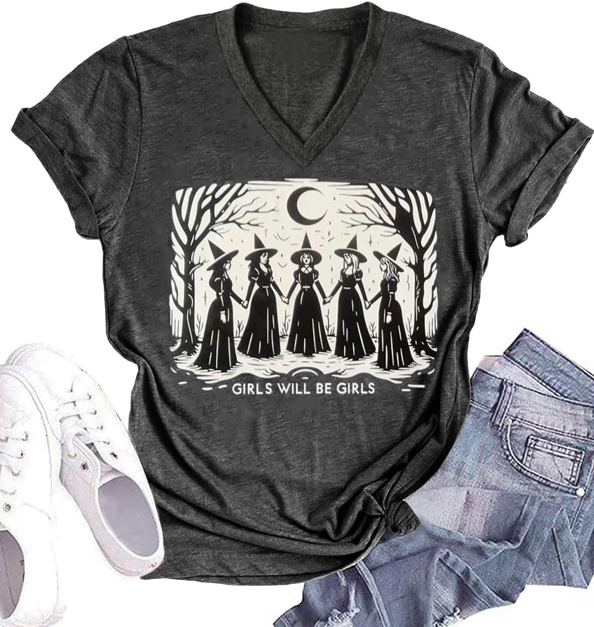 Women's T-Shirts V-Neck Boho Flowers Wildflowers Graphic Tees Shirts Cute Casual Summer Tops Short Sleeve T Shirt - Image 24