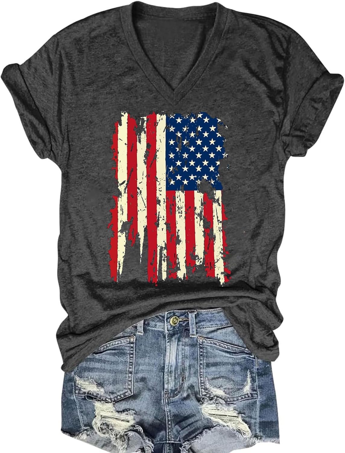 Women's T-Shirts V-Neck Boho Flowers Wildflowers Graphic Tees Shirts Cute Casual Summer Tops Short Sleeve T Shirt - Image 15