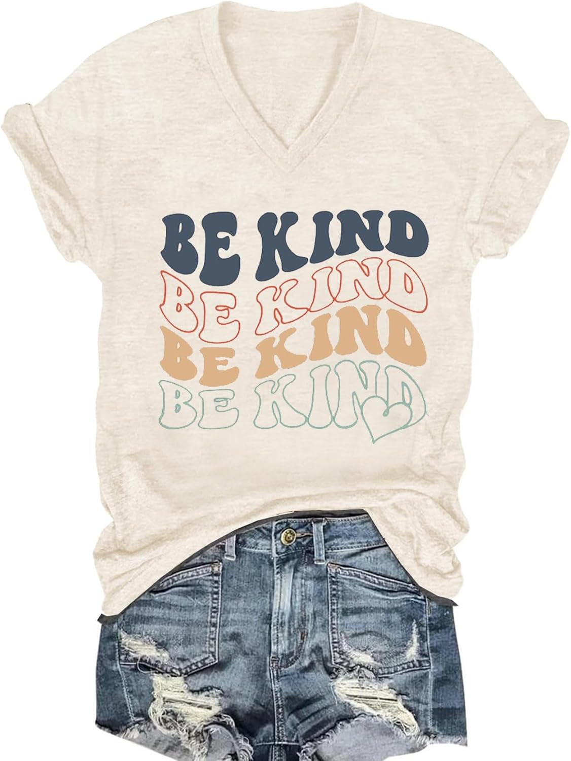 Womens V-Neck T-Shirt Flower Graphic Tees Summer Fashion Boho Tops Tshirts Loose Casual Wildflower Beach T Shirts - Image 19