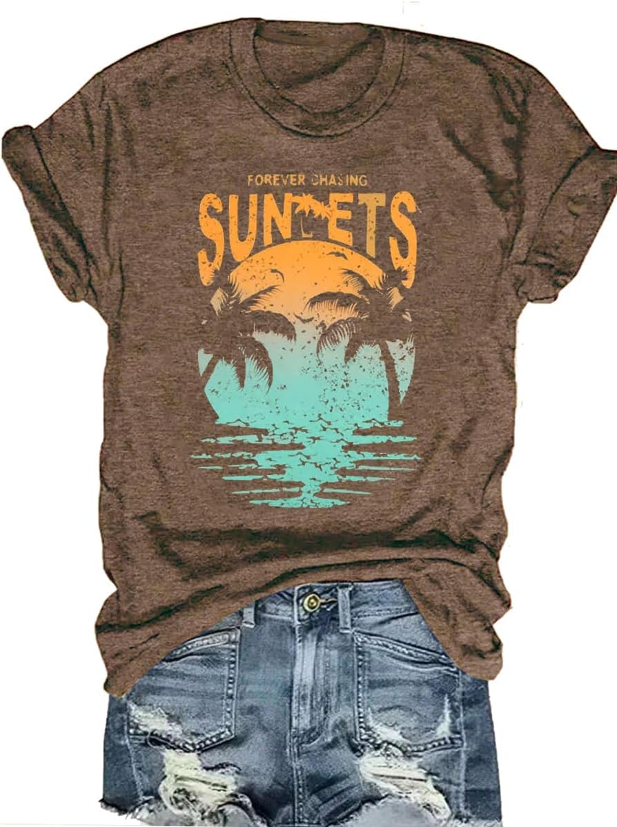 Women's Vintage Floral T Shirt Boho Wildflower Graphic Loose Tees Short Sleeve Casual Tops - Image 9