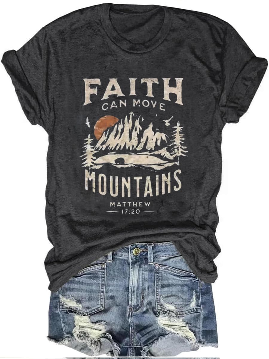 Women's Vintage Floral T Shirt Boho Wildflower Graphic Loose Tees Short Sleeve Casual Tops - Image 46