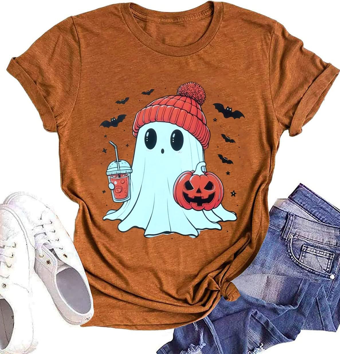 Women's Vintage Floral T Shirt Boho Wildflower Graphic Loose Tees Short Sleeve Casual Tops - Image 5