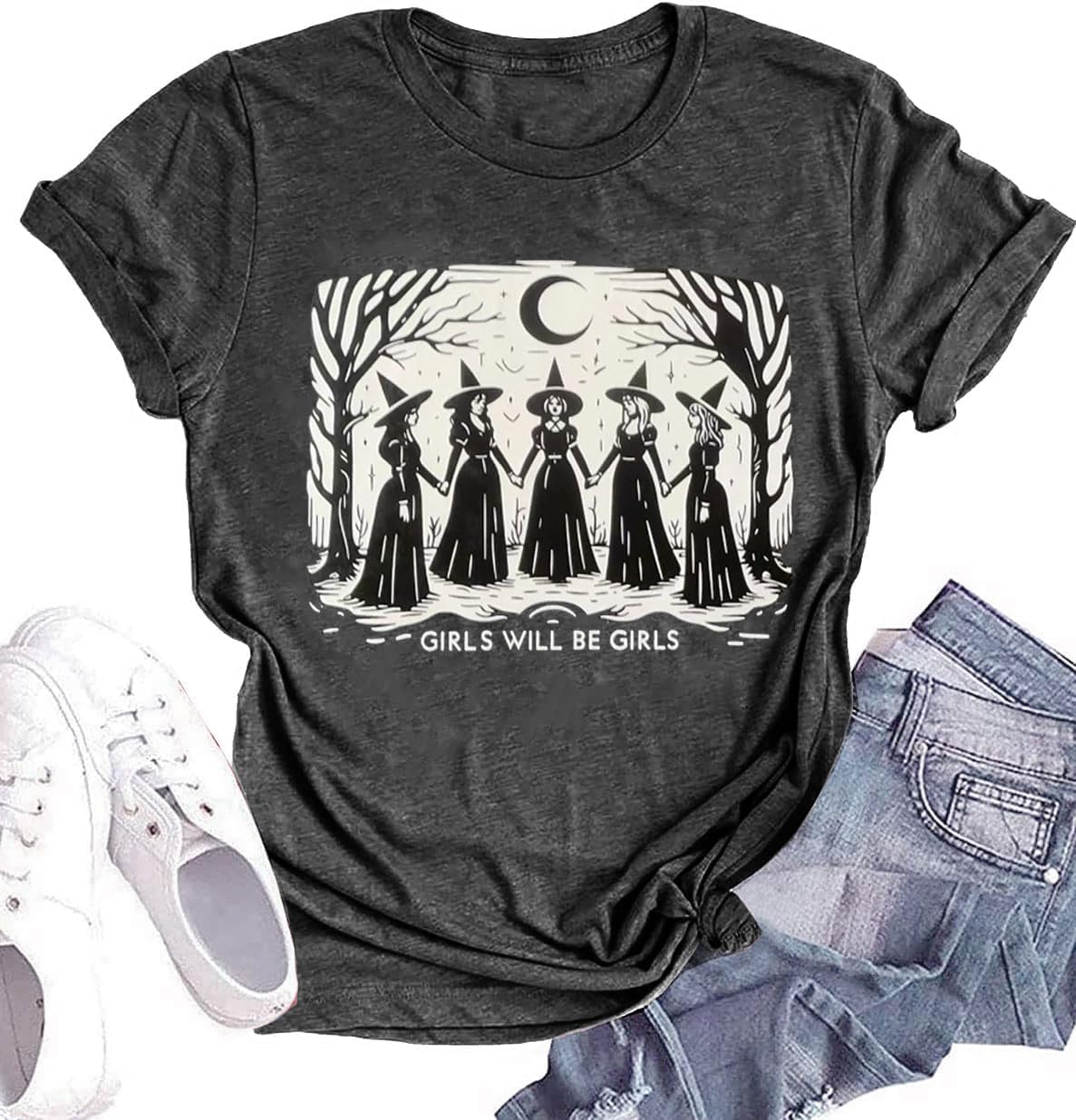 Women's Vintage Floral T Shirt Boho Wildflower Graphic Loose Tees Short Sleeve Casual Tops - Image 33