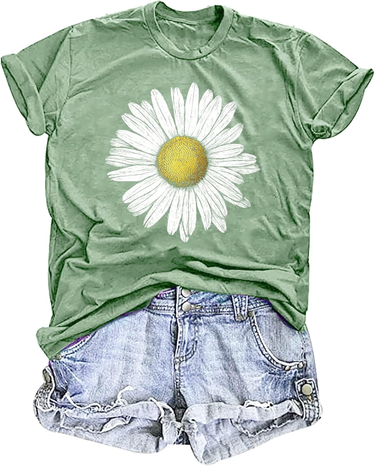 Women's Vintage Floral T Shirt Boho Wildflower Graphic Loose Tees Short Sleeve Casual Tops - Image 8