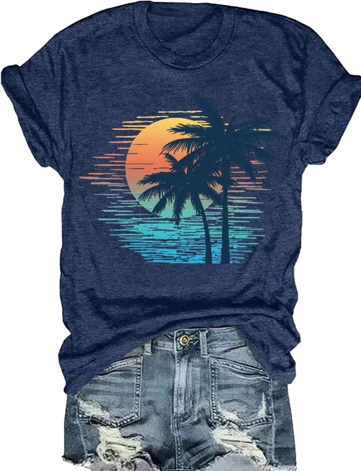 Women's Vintage Floral T Shirt Boho Wildflower Graphic Loose Tees Short Sleeve Casual Tops - Image 38