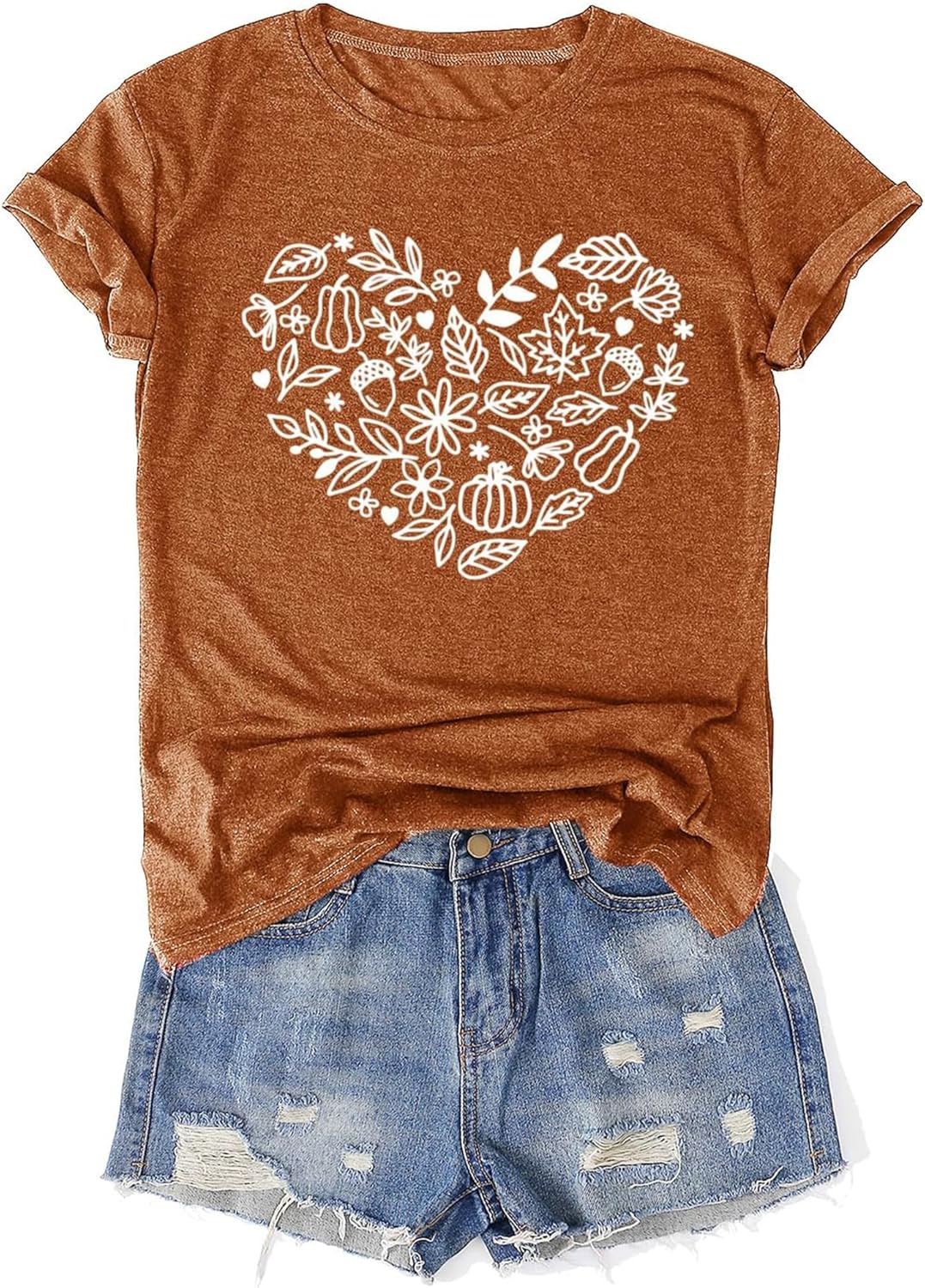 Women's Vintage Floral T Shirt Boho Wildflower Graphic Loose Tees Short Sleeve Casual Tops - Image 41