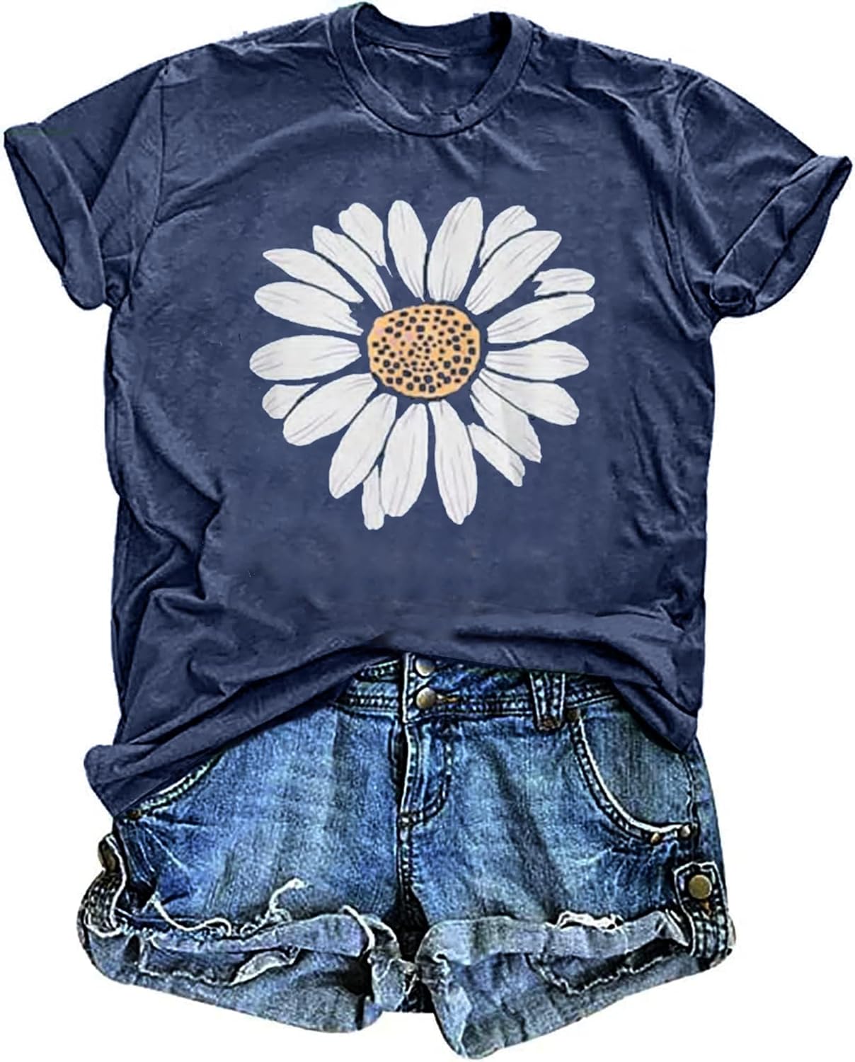 Women's Vintage Floral T Shirt Boho Wildflower Graphic Loose Tees Short Sleeve Casual Tops - Image 2