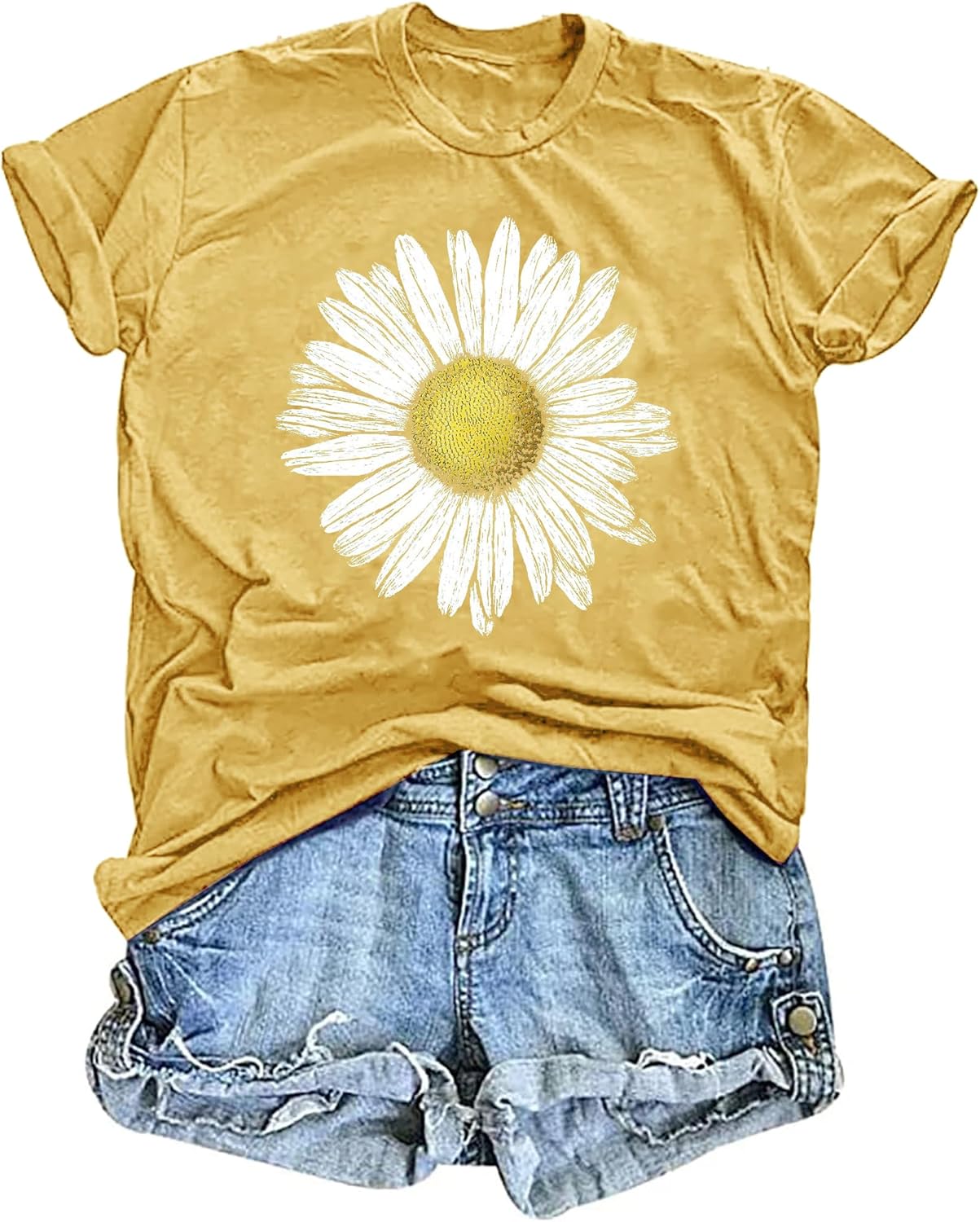 Women's Vintage Floral T Shirt Boho Wildflower Graphic Loose Tees Short Sleeve Casual Tops - Image 19