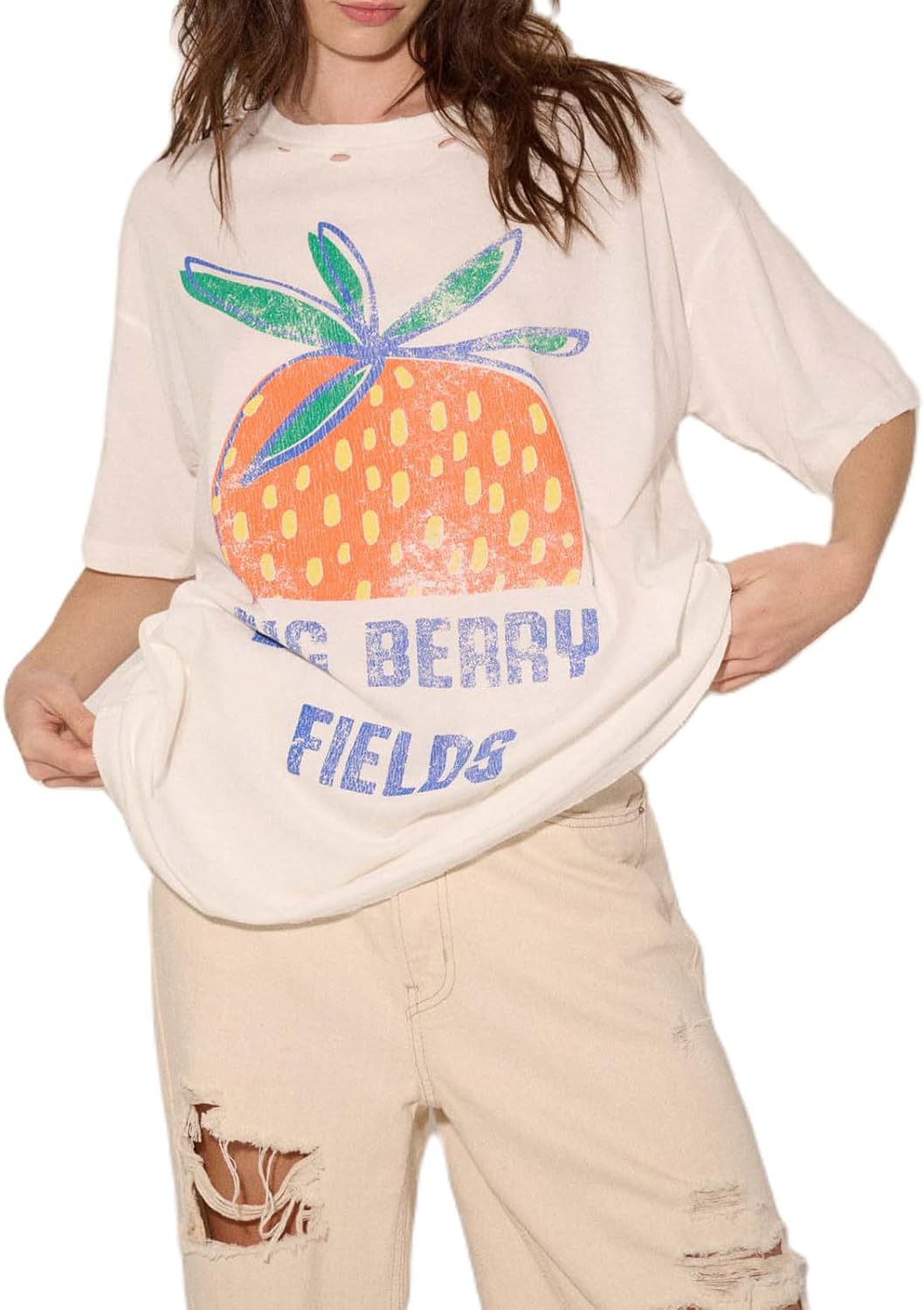 Womens Y2k Fruit Graphic Print Oversized T Shirts Summer Vintage Aesthetic Baggy Tees Tops Teen Girl Clothes - Image 9