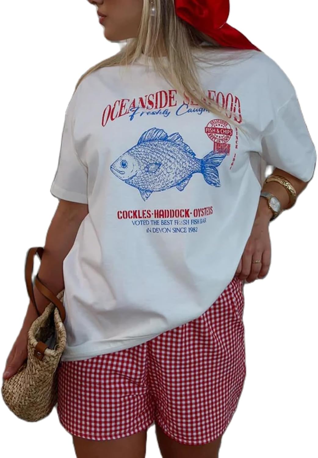 Womens Y2k Fruit Graphic Print Oversized T Shirts Summer Vintage Aesthetic Baggy Tees Tops Teen Girl Clothes