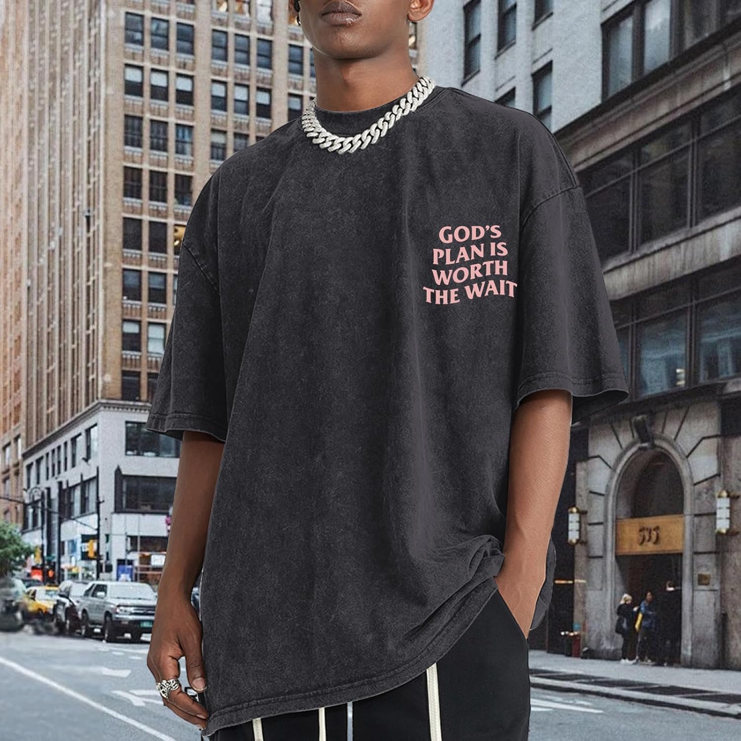 Wrenpies Christian Faith Shirts for Men Jesus God Bible Verse Inspirational Religious Graphic Tees Acid Wash Vintage Tshirt - Image 2