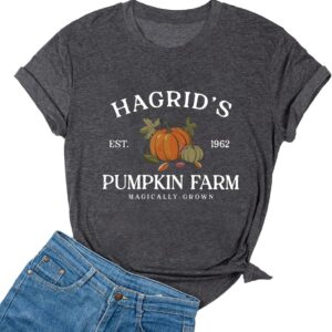 Ykomow Halloween Shirts for Women Thanksgiving Pumpkin Patch Shirts Cute Fall Graphic Tees