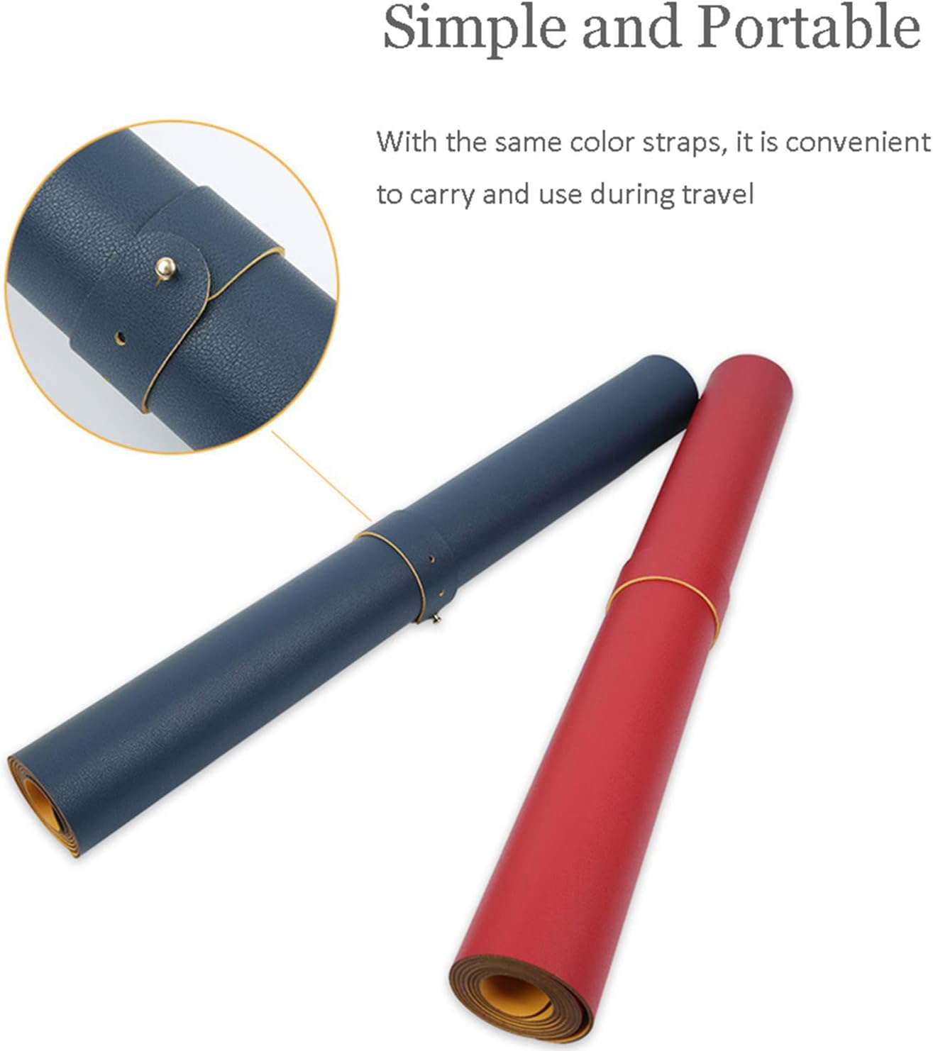 ZPEE Bicolor Mouse Mat Computer Gaming,Waterproof Leather Gaming Mouse Pad for Desk,Portable Table Mat for Laptop Large Size Writing Mat-Red 120x60cm - Image 6