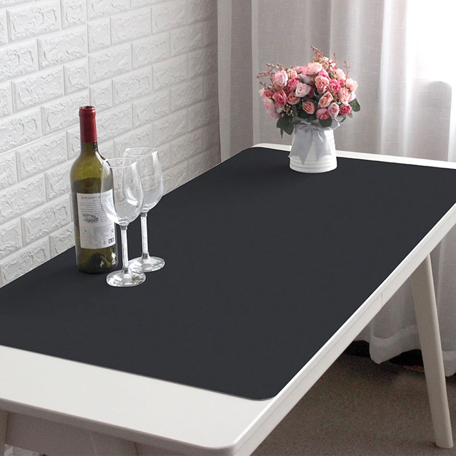 ZPEE Waterproof Have Mouse Mat for Computer,Extended Computer Keyboard Table Mat for Desk Writing Mat Desk Pad Protector Large Gaming Mouse Pad-Black 120x50cm