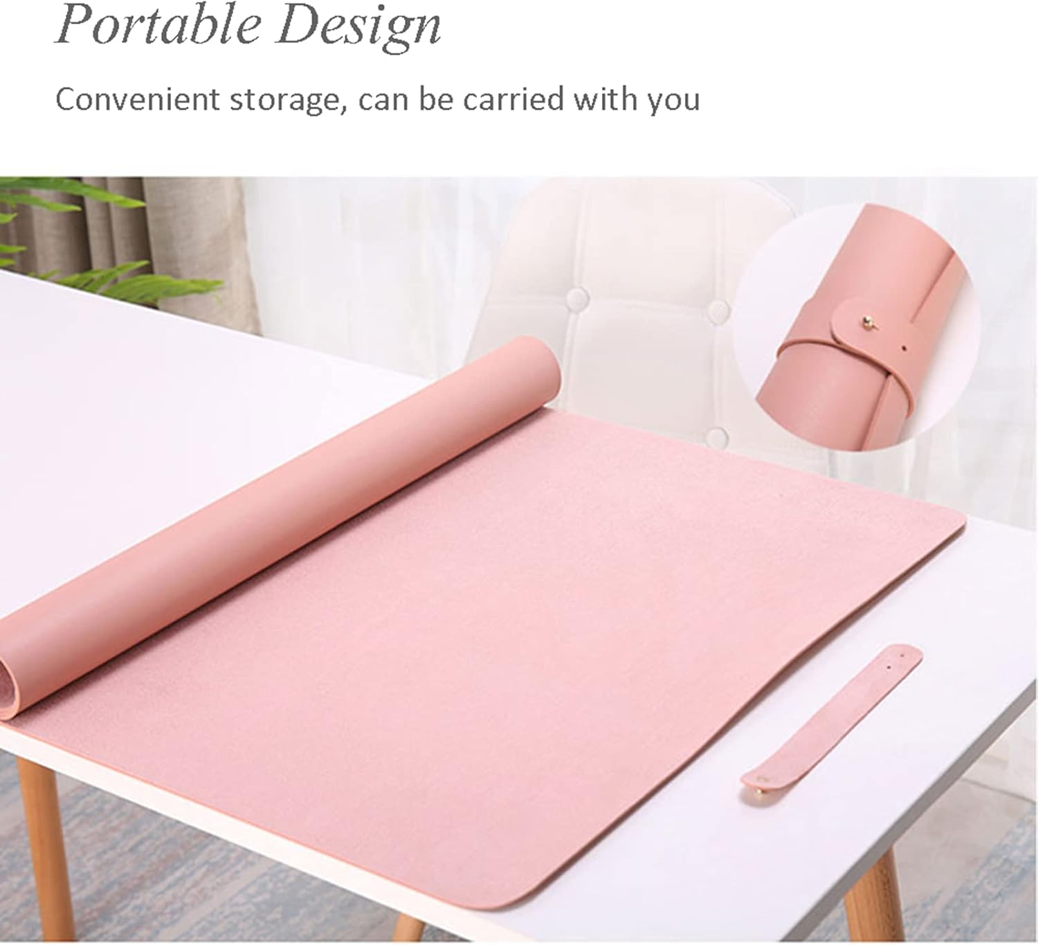 ZPEE Waterproof Mouse Mat Gaming,Bicolor Sustainable Mouse Pad Large Writing Mat for Desk Home Office Desk Pad Protector Large Pu Leather-B 120x60cm - Image 6