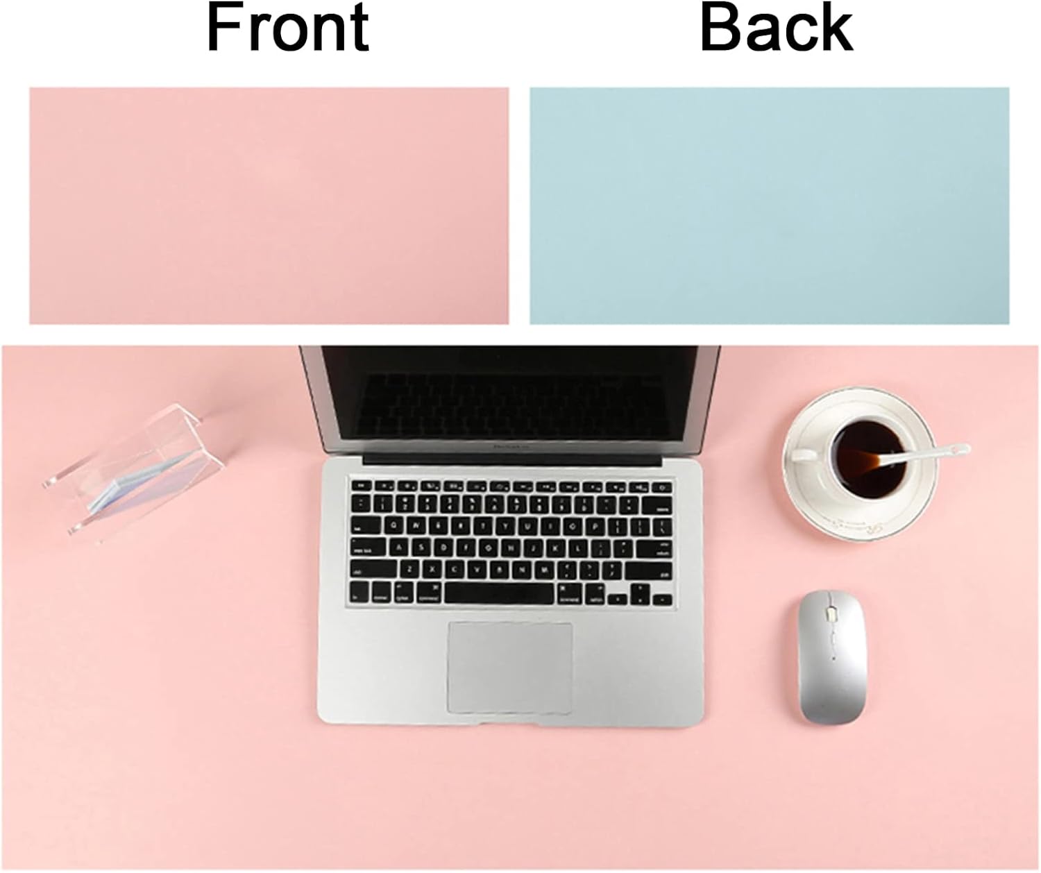 ZPEE Waterproof Mouse Mat Gaming,Bicolor Sustainable Mouse Pad Large Writing Mat for Desk Home Office Desk Pad Protector Large Pu Leather-B 120x60cm - Image 2